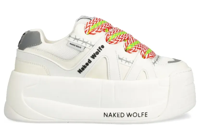 NAKED WOLFE Sneakers mit Plateausohle – Weiß (SLIDER)
