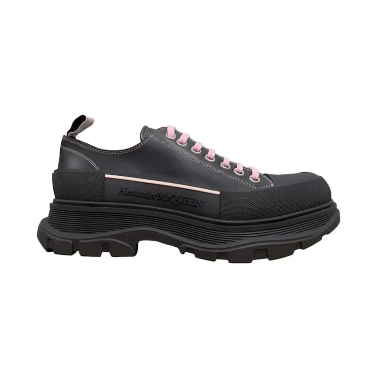 Alexander McQueen Tread Slick Low Lace Up Black Pink (627225WHZ6B1488)