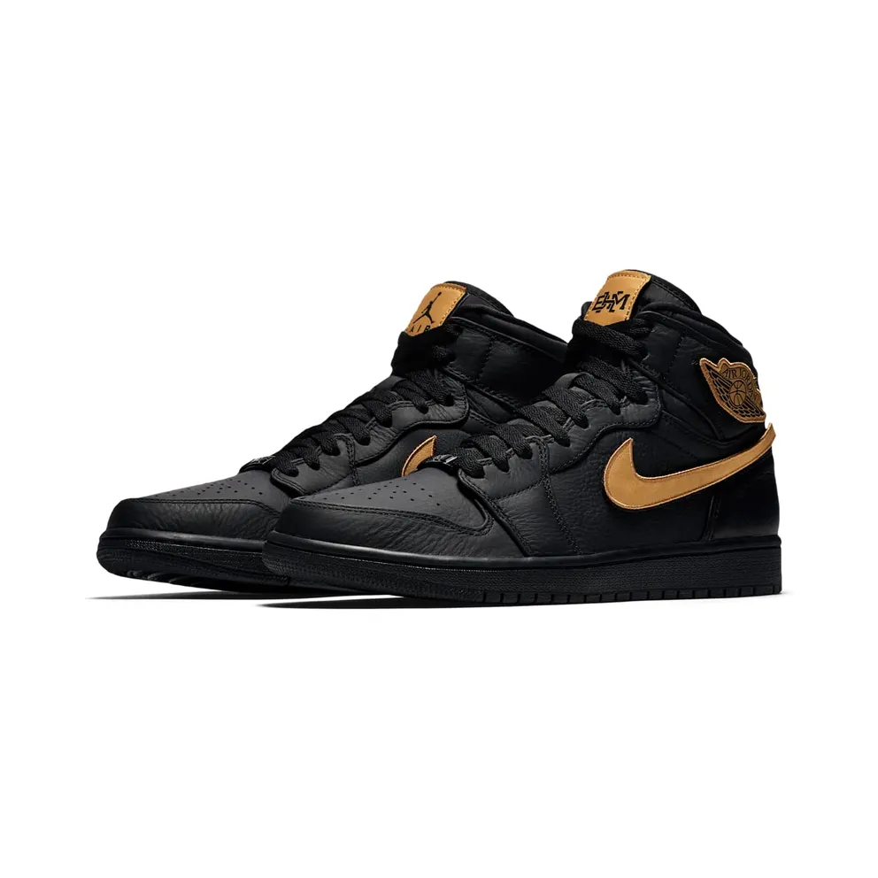 Jordan 1 Retro BHM (2017) Black/Metallic Gold-Black (908656-001)