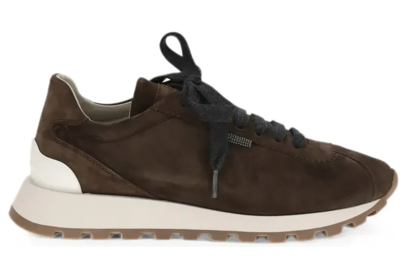 Brunello Cucinelli Runner met ronde neus “Brown” (MZSFG2110C9885)