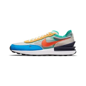 Nike Waffle One Grey “Light Bone / Midnight Navy / Light Photo Blue / Team Orange” (DN9253-001)