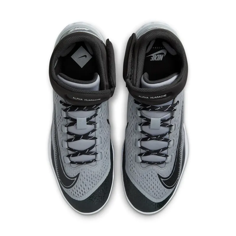 Nike Alpha Huarache Elite 4 Mid Wolf Grey White Dark Smoke Grey (DJ6520-002)