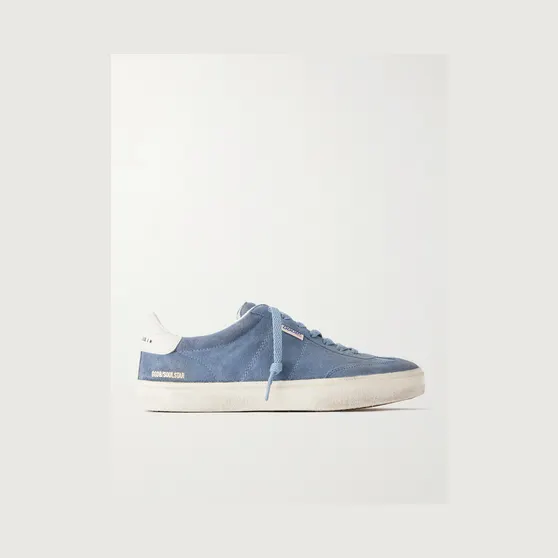 Golden Goose Soul Star Leather-Trimmed Suede Sneakers Blue (GMF00464.F008756)