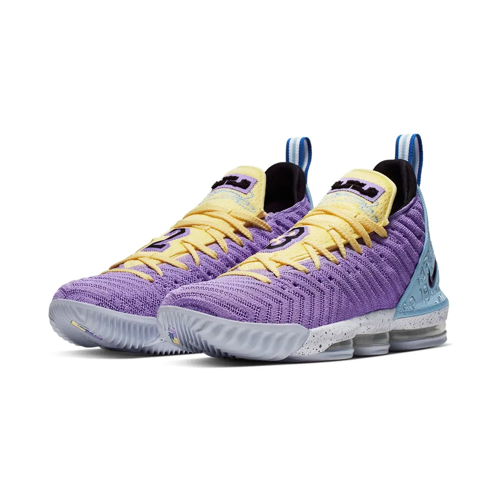 Nike LeBron 16 Lakers Championships Atomic Violet/Bicycle Yellow-Half Blue (CK4765-500)