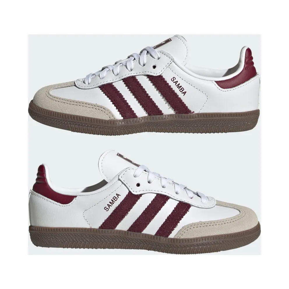 Adidas SAMBA OG Shoes Cloud White / Maroon / Gum (KZ8682)