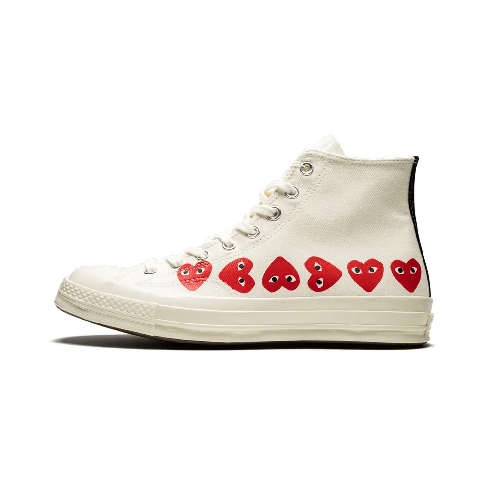 Converse Chuck Taylor All-Star 70s Hi Comme des Garcons Play Multi-Heart White (162972C)