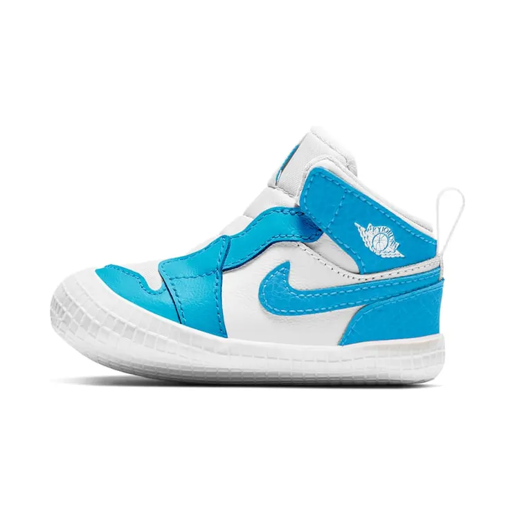 Jordan 1 Crib Bootie UNC “White / Dark Powder Blue” (AT3745-117)
