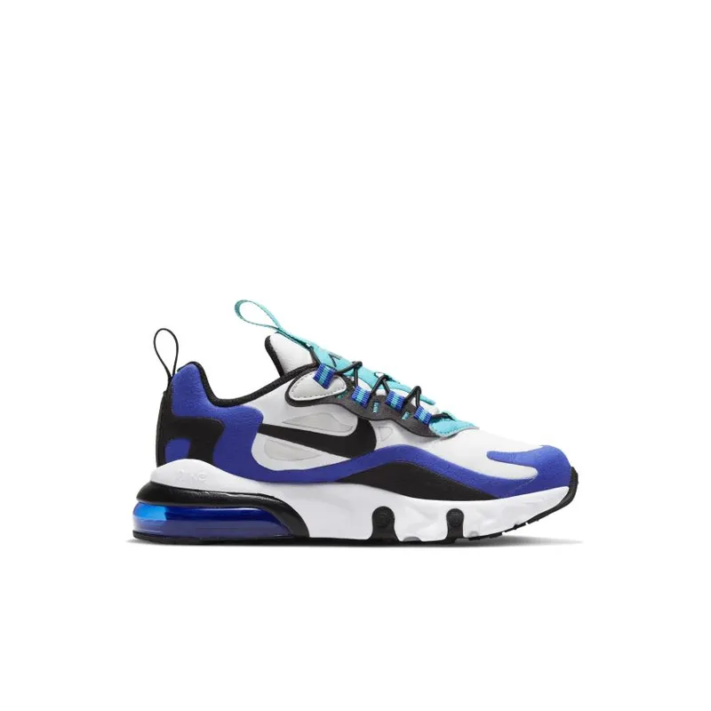 Nike Air Max 270 React White Hyper Blue Oracle Aqua (PS) White/Hyper Blue-Oracle Aqua-Black (BQ0102-105)