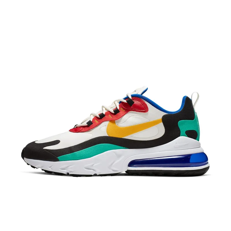 Nike Air Max 270 React Bauhaus Phantom/University Gold-University Red-Black-Kinetic Green-Hyper Royal (AO4971-002)