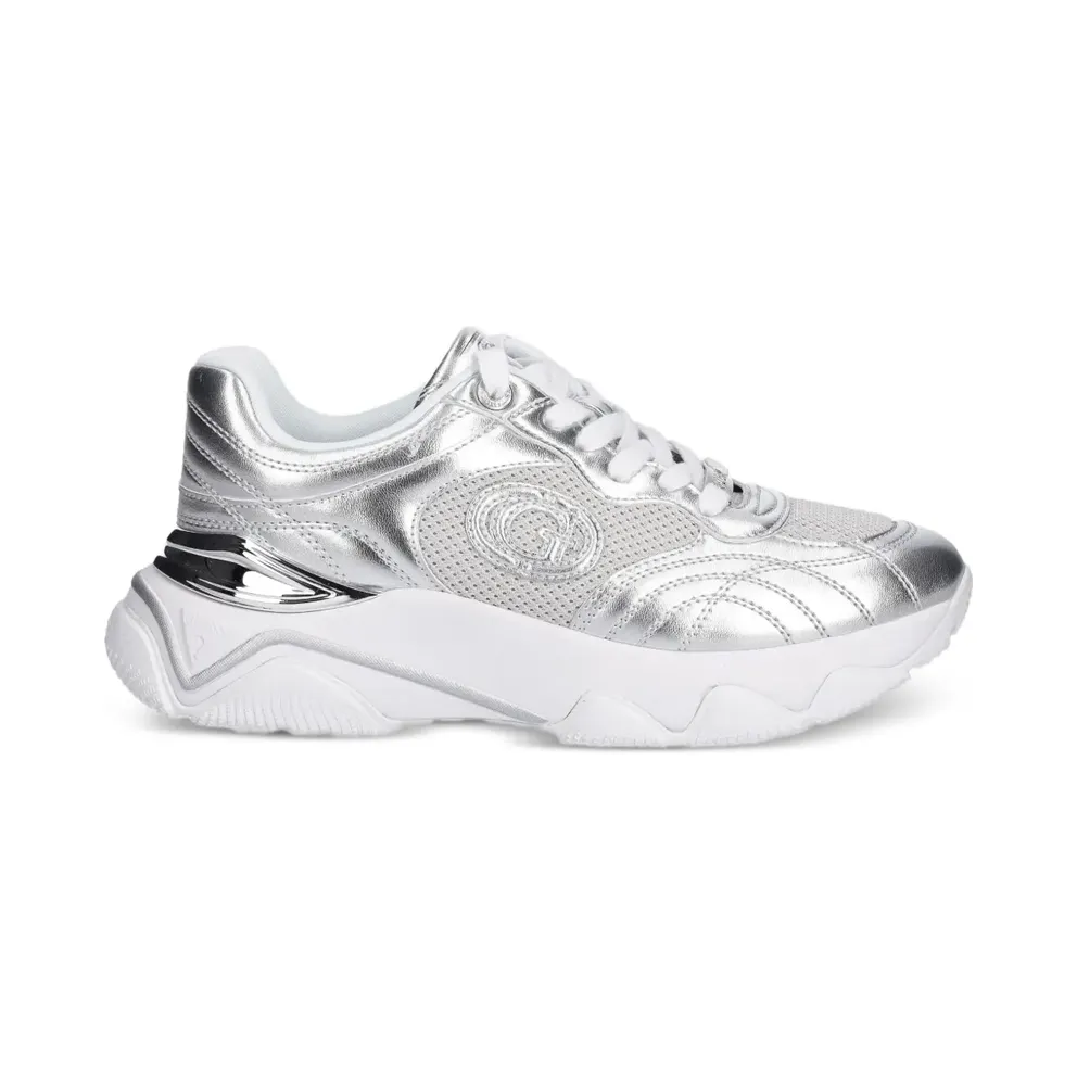 GUESS USA Low-top with geperforeerde details and logo – Silver (FLFMRZELE12SILVE)