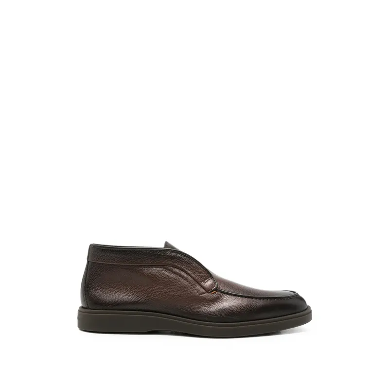 Santoni Grainy Leather Slip-on “Brown” (MGDT19404DKTS MPGT50)