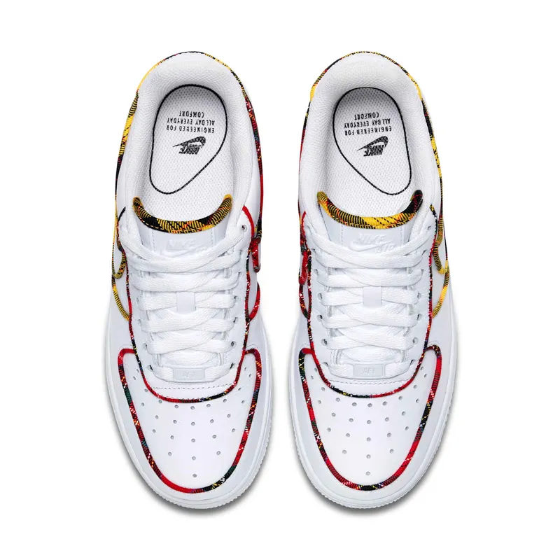 Nike Air Force 1 Low Tartan White (W) White/University Red-Amarillo (AV8218-100)