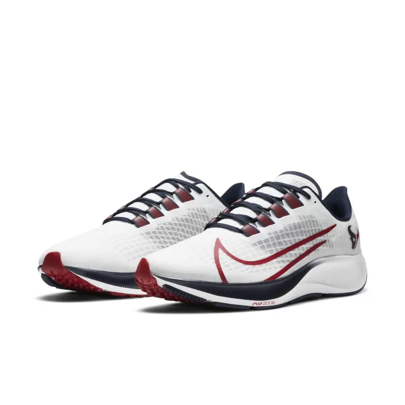 Nike  Air Zoom Pegasus 37 Houston Texans White/Pure Platinum-Marine-Gym Red (CZ5464-100)