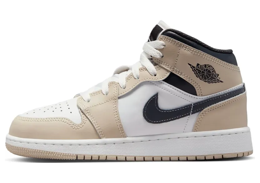 Air Jordan 1 Mid GS “Summit White / Rattan / Off-Noir” (DQ8423-153)