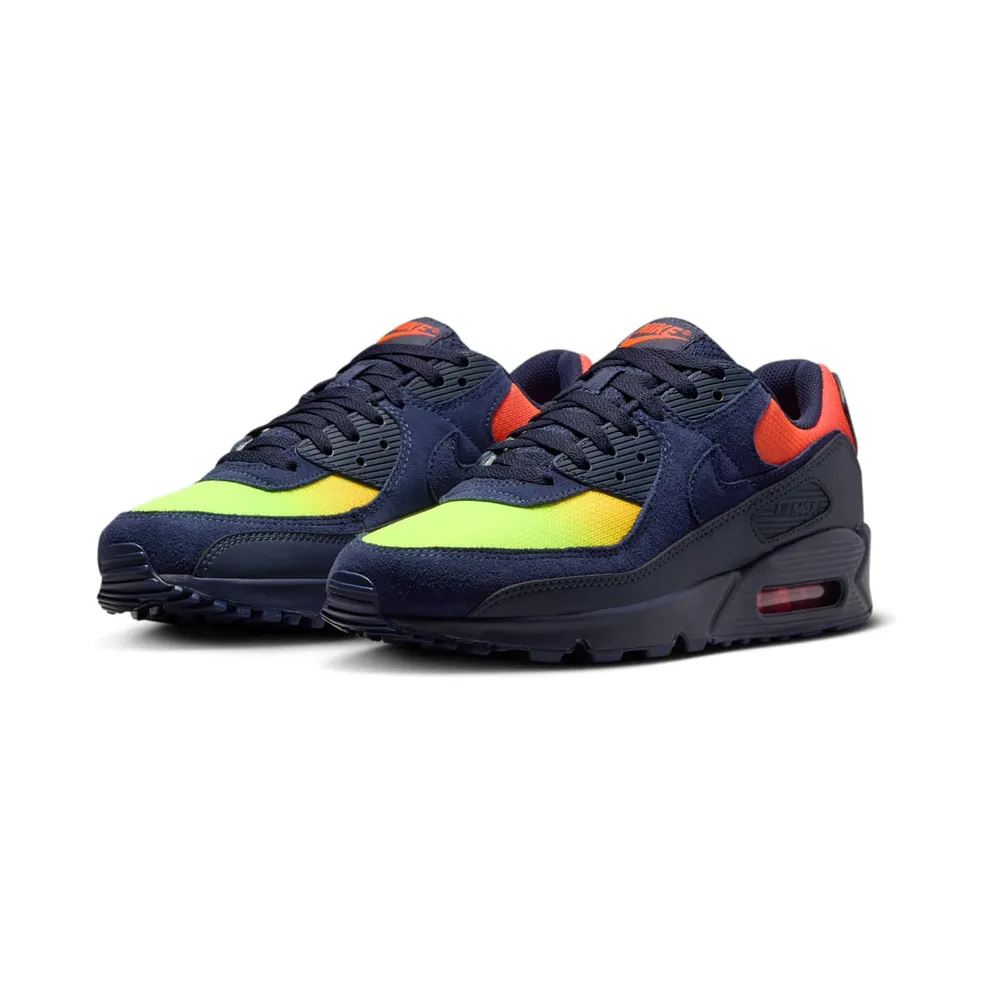 Nike Air Max 90 “Blackened Blue Lemon Venom Hyper Crimson Gradient” (DM0029-700)