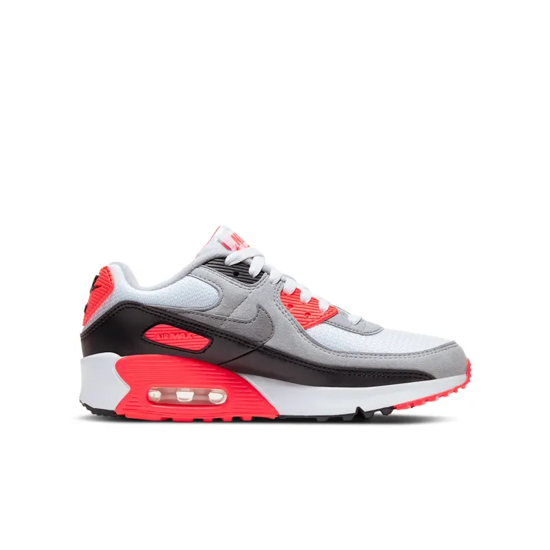 Nike Air Max 90 Infrared 2020 (GS) White/Black-Cool Grey-Radiant Red (DC8334-100)