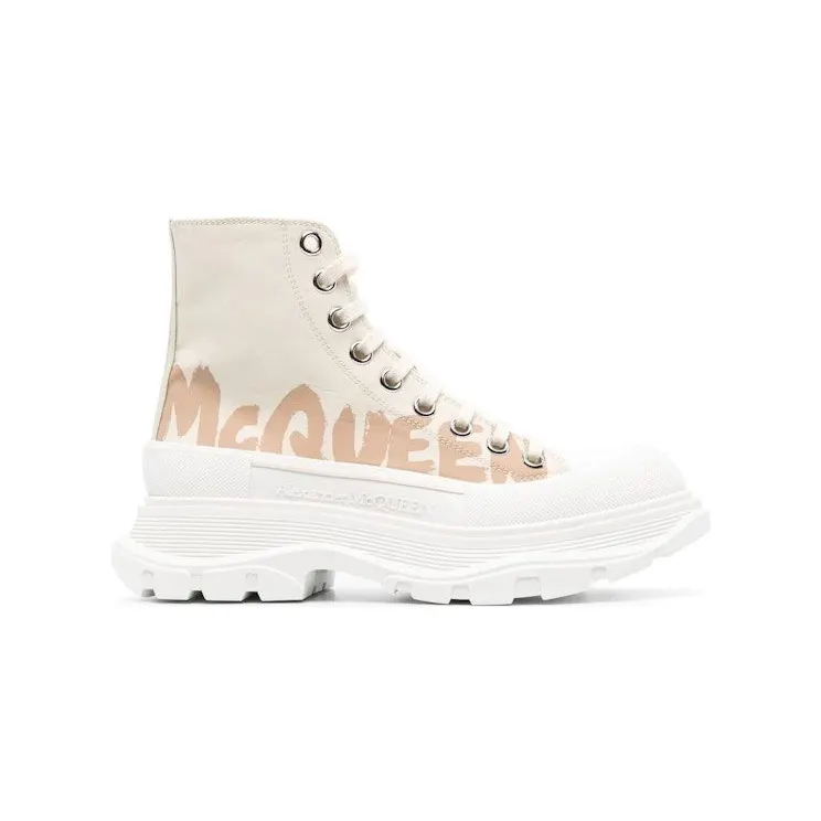 Alexander McQueen Tread Slick High Top Sneakers Beige (708752 W4RQ2 2257)