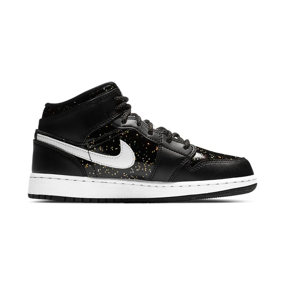 Jordan 1 Mid Black Speckle (GS) Black/White (AV5174-001)