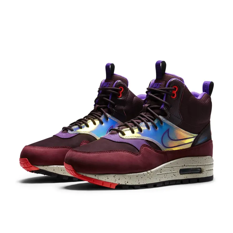 Nike Air Max 1 Mid Sneakerboot Deep Burgundy (W) Deep Burgundy/Hyper Grape-Cedar-Hyper Crimson (685269-600)