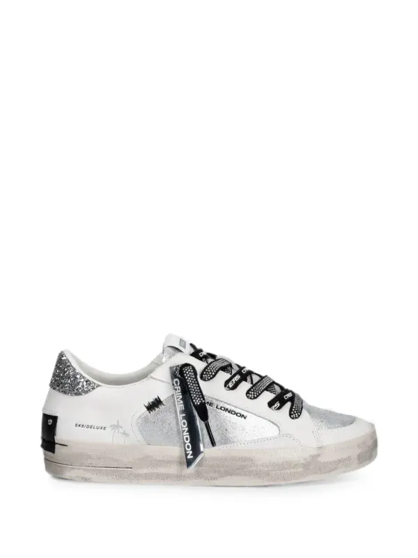 Crime London SK8 Deluxe Sneakers mit Glitter-Detail – Weiß (29100PP8)