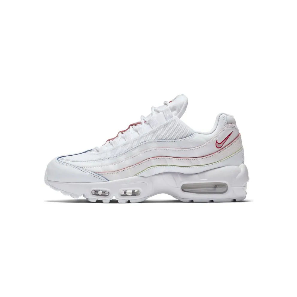 Nike Air Max 95 Triple White (Rainbow Borders) (W) White/White-White (AQ4138-100)