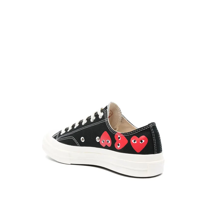 Converse X Comme Des GarÇons Play X Converse Chuck 70 Low Multi Heart “Black/Red” (AZ-K126-001 BLACK)
