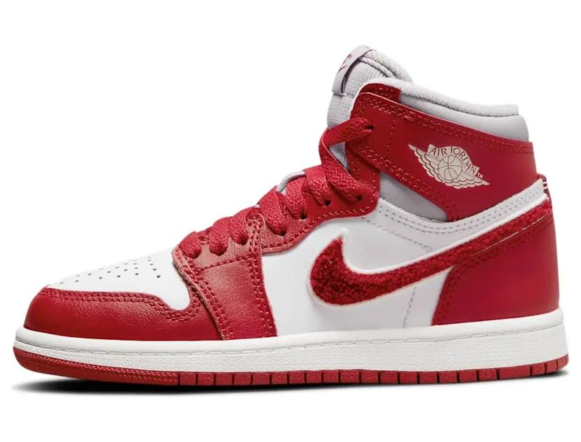 Nike Jordan Kids White & Red Jordan 1 Retro High OG Little Kids Sneakers (CU0449-061)
