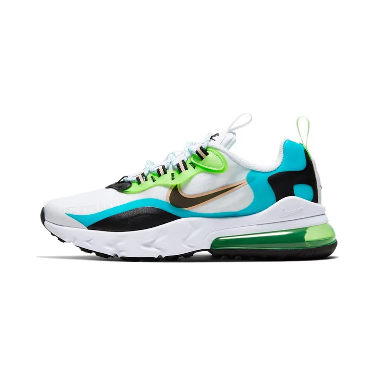 Nike Air Max 270 React SE GS “Oracle Aqua / Ghost Green / Washed Coral / Black” (CJ4060-300)