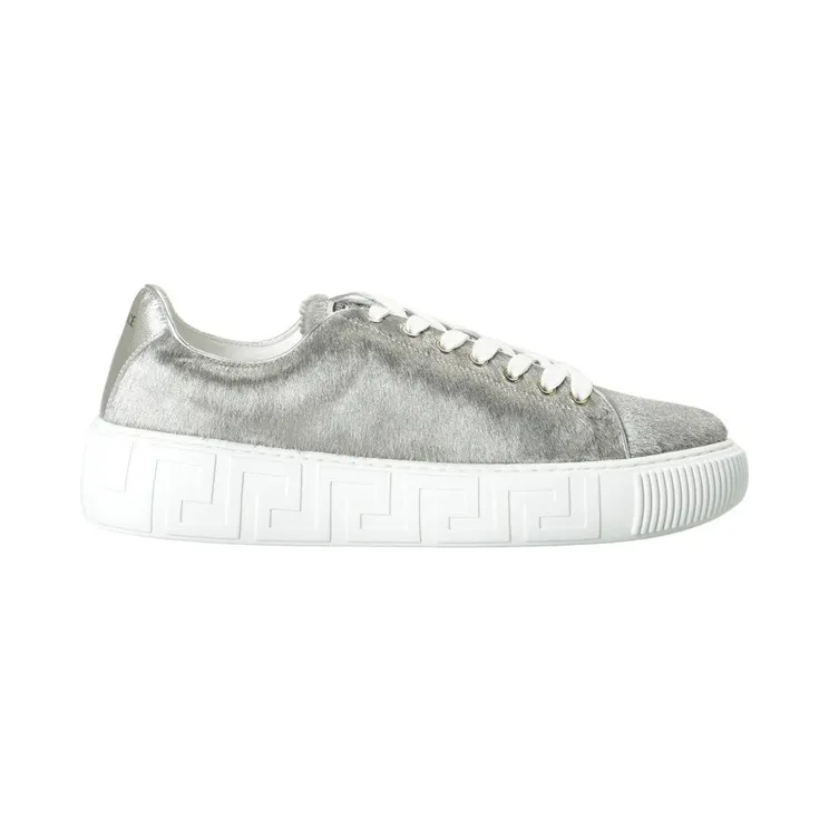 Versace Greca White Silver Pony Hair (DSU8404 1A04248 1E01P)