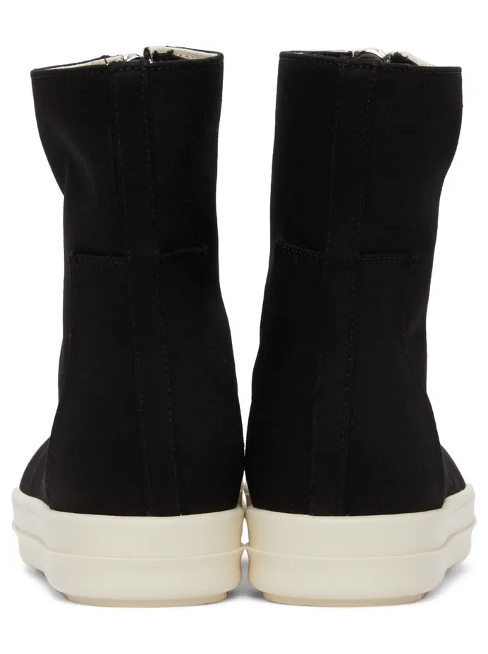 Rick Owens Drkshdw Off-White Canvas Zip Sneakers (DS02A3807 NDK) (4)