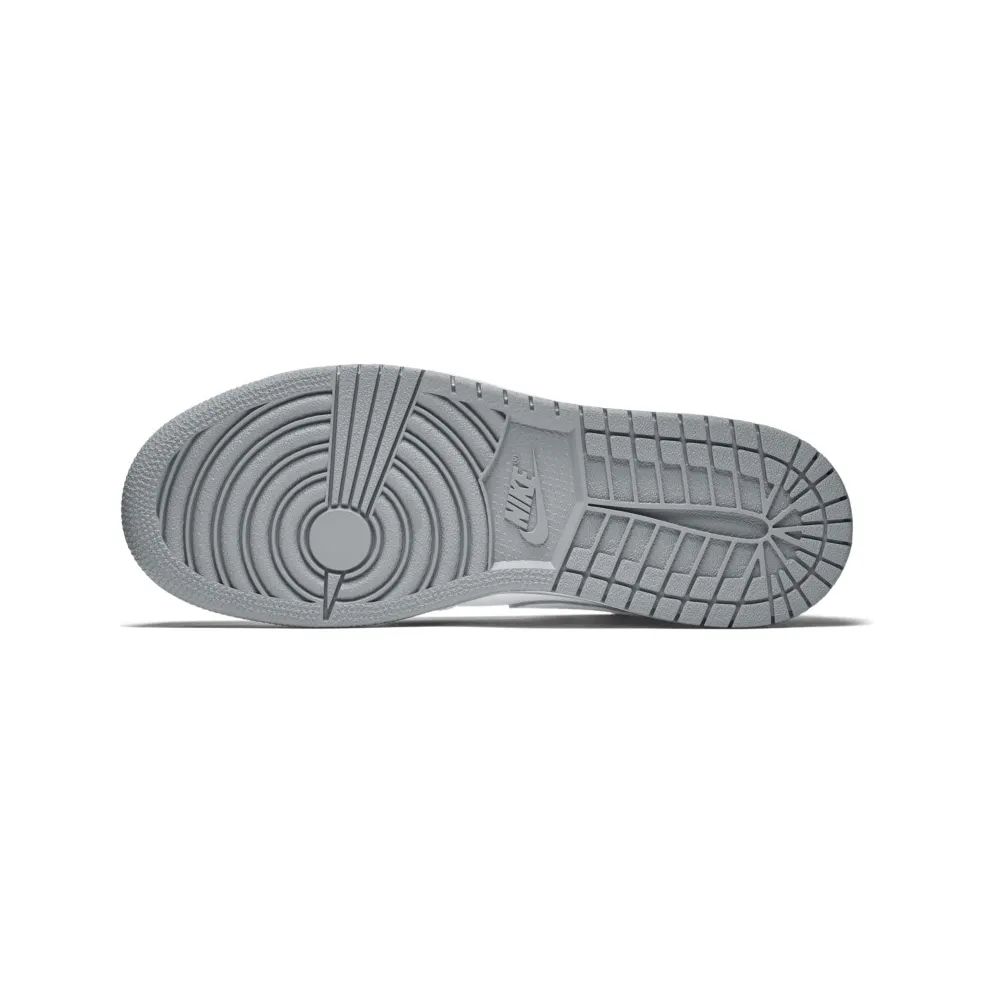 Jordan 1 Mid White (GS) White/White-Wolf Grey (554725-112)