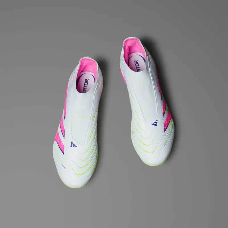 adidas Predator League Laceless FG/MG Cloud White Lucid Pink Lucid Lemon (ID3861)