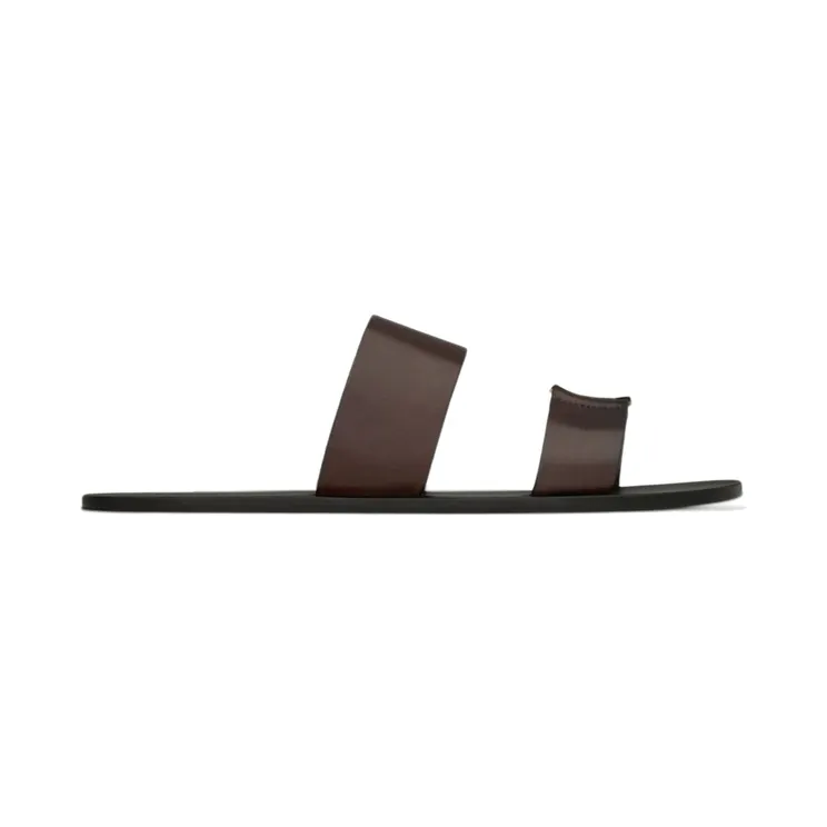Saint Laurent Babylone Slides Ultra Dark Brown Smooth Leather (863524 DWETT 2023)