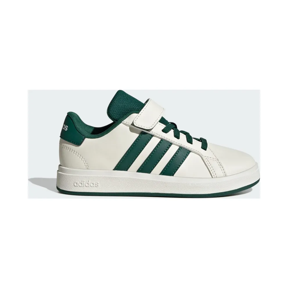 Adidas Grand Court 2.0 Kids Off White / Collegiate Green / Core Black (JQ8004)