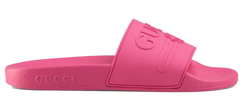 Gucci Logo Slide Pink Rubber