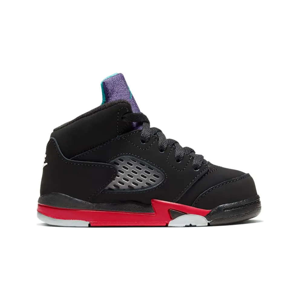 Jordan 5 Retro Top 3 (TD) Black/Fire Red-Grape Ice-New Emerald (CZ2991-001)