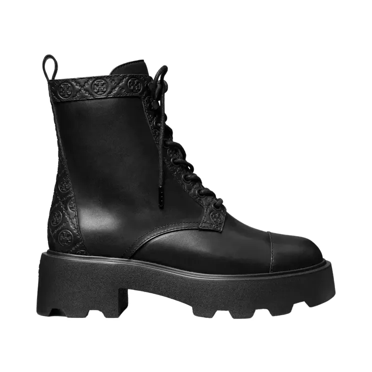 Tory Burch T Monogram Lug Ankle Boot 65MM “PERFECT BLACK” (178112-006)