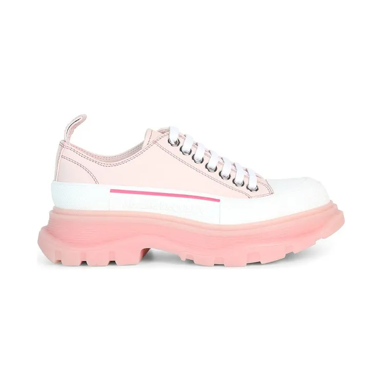 Alexander McQueen Tread Slick Low Lace Up Tea Rose White (702042WHZ6D6898)