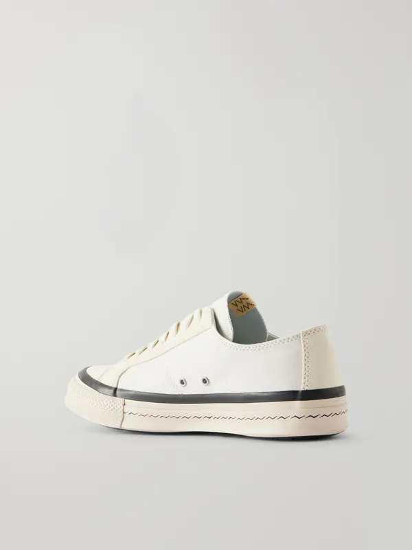 Visvim Nolan Suede-Trimmed Canvas Sneakers Ivory (0126101001001) (4)