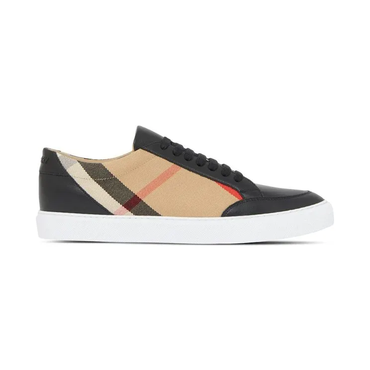 Burberry Leather Suede and House Check Sneakers Black Archive Beige Black White (8057508)