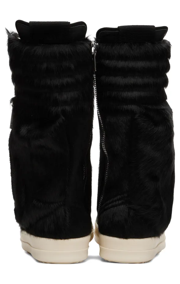Rick Owens Black Cargobasket Pony Hair Sneakers (RR02B2899 LHL) (2)