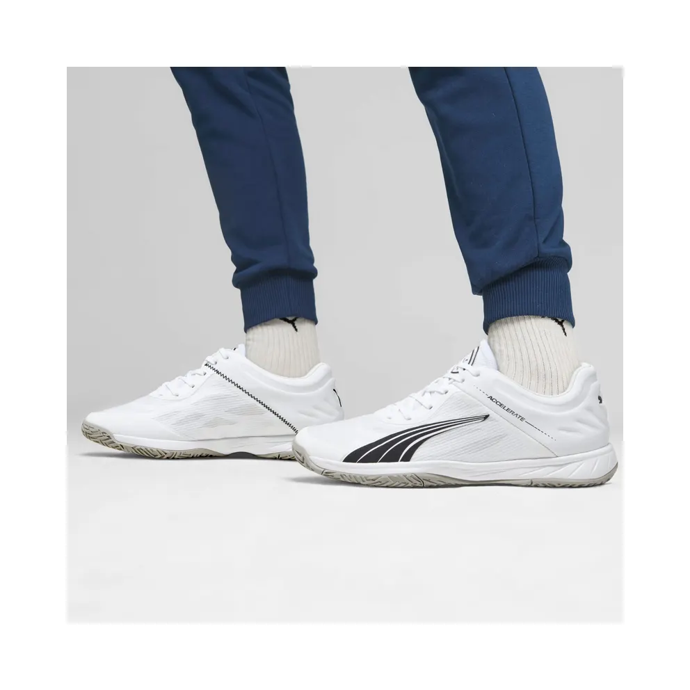 Puma Accelerate Turbo Indoor Shoes White/Black/Grey (107340-02)