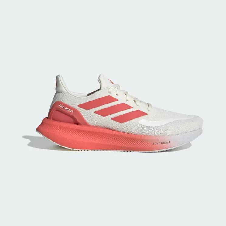 adidas Pureboost 5 Running “Off White / Preloved Scarlet / Iron Metallic” (JQ6914)