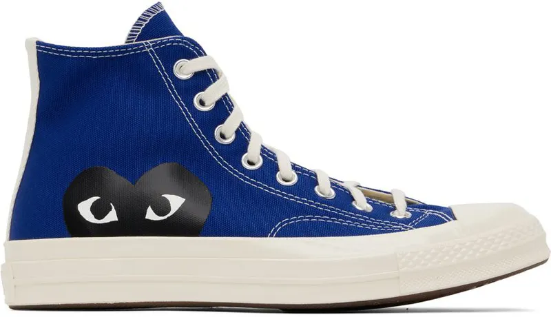 Comme des Garçons Play Blue Converse Edition Half Heart Chuck 70 High (P1K122)