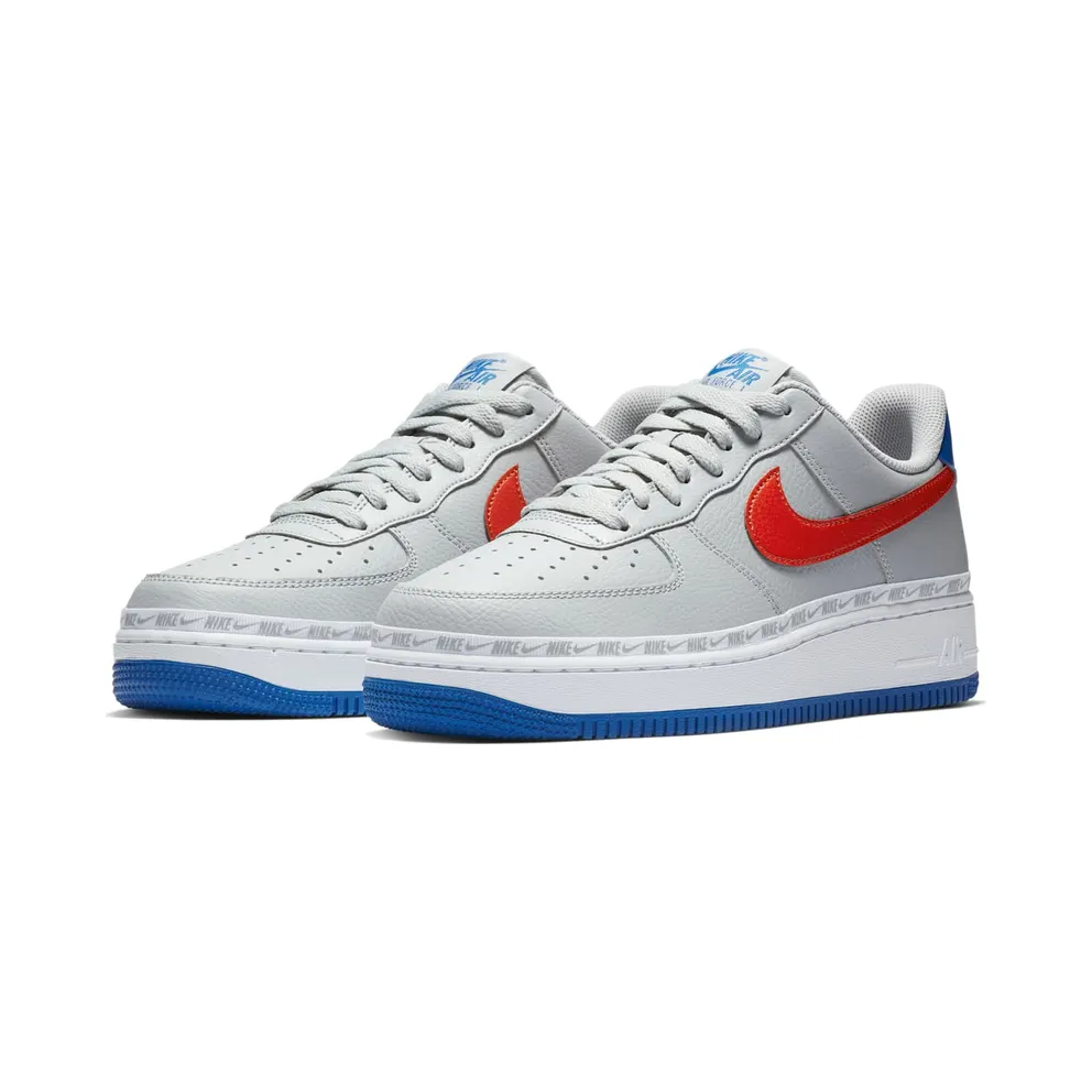 Nike Air Force 1 Low Overbranding Grey Blue “Wolf Grey / Game Royal / Habanero Red” (CD7339-001)