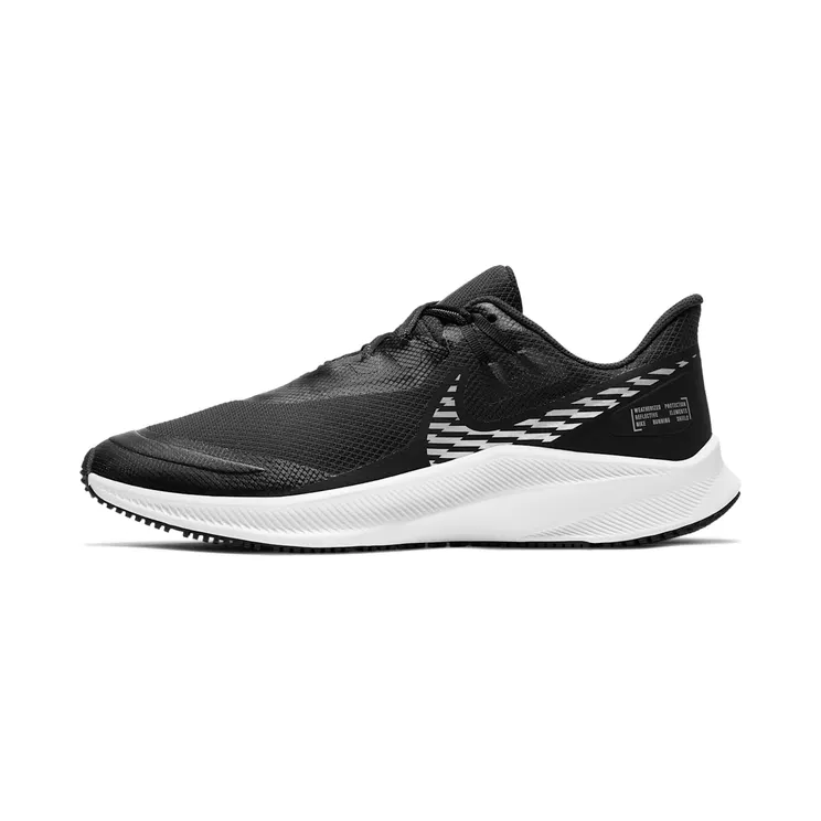 Nike Quest 3 Shield “Black / Off-Noir / White / Metallic Silver” (CQ8893-001)