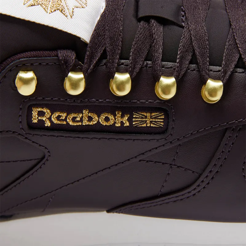 Reebok Classic Leather Shoes Midnight Shadow / Matte Gold / White