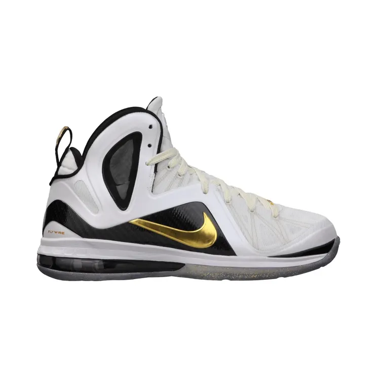 Nike LeBron 9 P.S. Elite Home – White Metallic Gold Black (516958-100)
