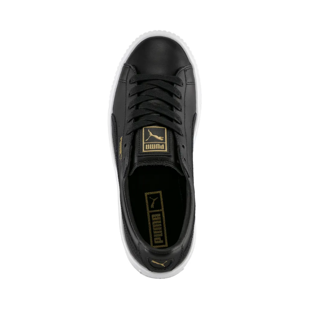 Puma Basket Platfrom Core Black (W) Puma Black/Gold (364040-03)