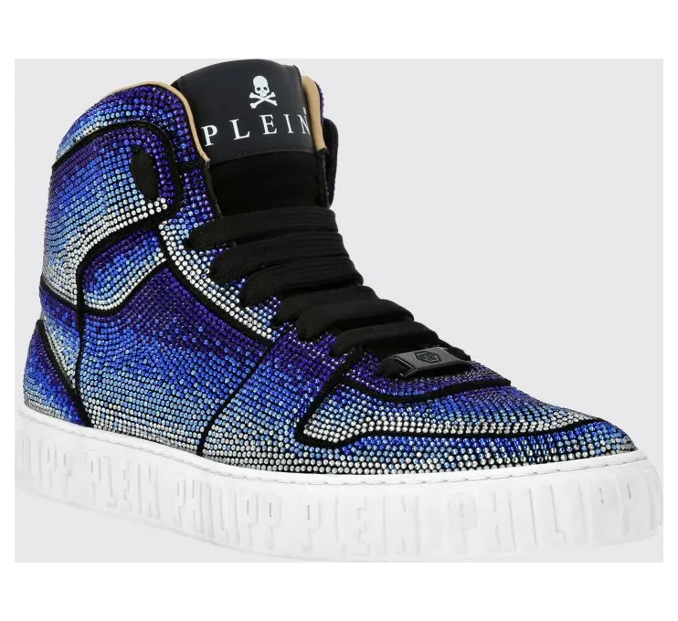 Philipp plein Rhinestone Suede Sneakers Blue (SAESMSC4010PLE009N14)